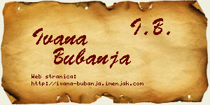 Ivana Bubanja vizit kartica